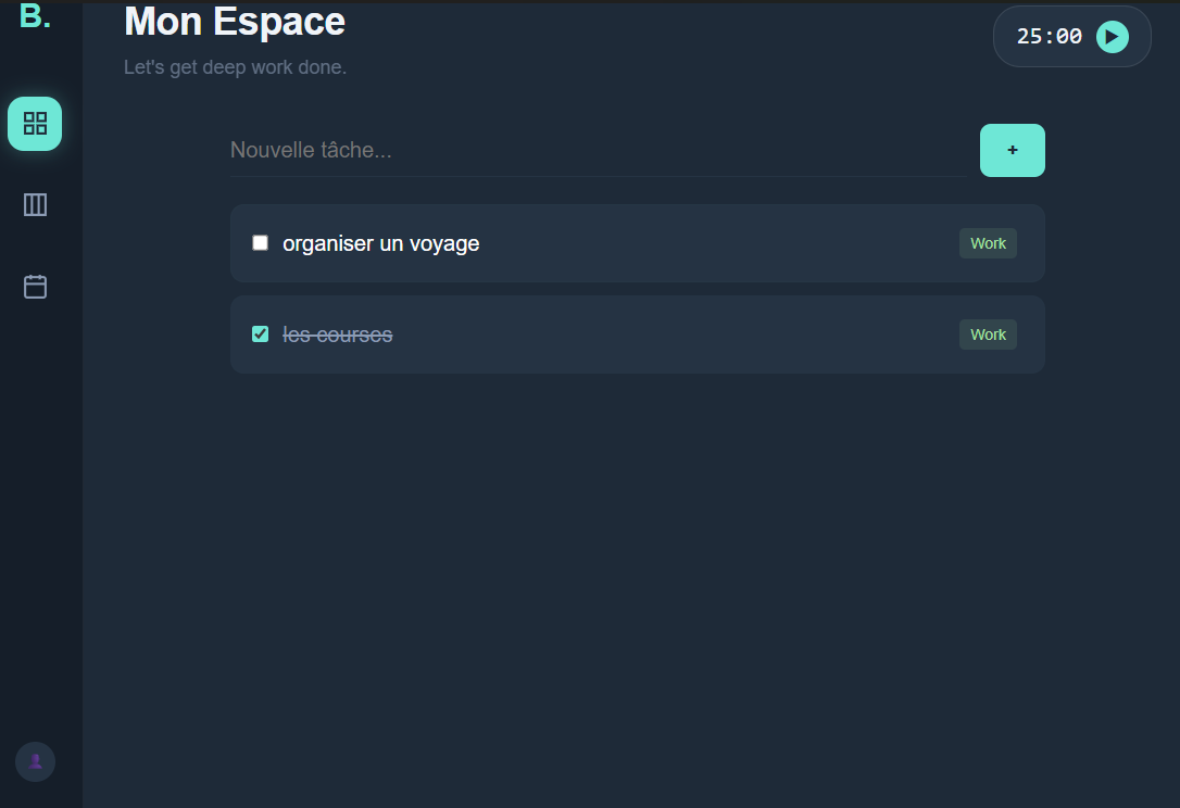 BOY - Interface principale